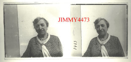Portrait D'une Femme En 1933, à Identifier - Plaque De Verre En Stéréo - Taille 58 X 128 Mlls - Plaques De Verre