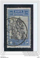 REGNO:  1928  EMANUELE  FILIBERTO -   £. 1,25  AZZURRO  E  NERO  US. -  SASS. 235 - Usati