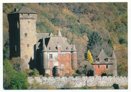CPSM / CPM 10.5 X 15 Cantal POLMINHAC Le Château De Pesteils Donjon Carré Du XIV° S. Environs De Vic-sur-Cère - Autres & Non Classés