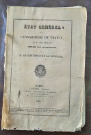 RARE ANNUAIRE De Gendarmerie Pour L'année 1849, Complet, Couverture Défraichie. - Sonstige & Ohne Zuordnung