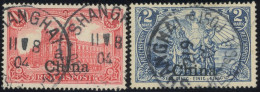DP CHINA 24/25I O, 1901, 1 M. Und 2 M. Reichspost Type I, 2 Prachtwerte, Mi. 75.- - Chine (bureaux)