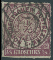 SACHSEN NDP 1 O, 127 (RODA) Auf 1/4 Gr. Braunviolett, Feinst - Saxe