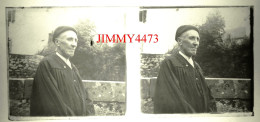 Portrait D'un Homme à Identifier - Plaque De Verre En Stéréo - Taille 58 X 128 Mlls - Glass Slides