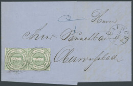 THURN Und TAXIS 20  Paar BRIEF, 1864, 1 Kr. Grün Im Senkrechten Paar (untere Marke Allseits Breitrandig), Mit Nummernste - Other & Unclassified