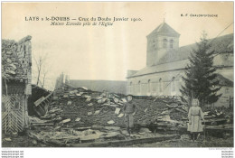 LAYS SUR LE DOUBS CRUE DU DOUBS JANVIER 1910 MAISON ECROULEE PRES DE L'EGLISE - Sonstige & Ohne Zuordnung