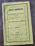 RARE ANNUAIRE De Gendarmerie Pour L'année 1837, Complet, Couverture Défraichie. - Sonstige & Ohne Zuordnung