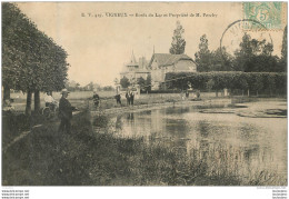 VIGNEUX BORDS DU LAC ET PROPRIETE DE M. PORCHY  PECHEUR A LA LIGNE - Vigneux Sur Seine