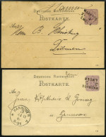 BAHNPOST Warburg-Emden, L3, Je Auf 5 Pf. Ganzsachenkarte Von 1882, 2 Karten Feinst - Machines à Affranchir (EMA)