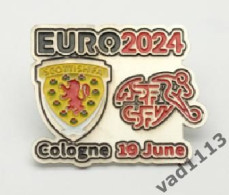 Metal Pin Badge Football Germany EURO 2024 Scotland - Switzerland - Fussball