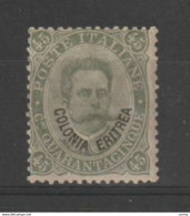 ERITREA:  1893  UMBERTO  I°  -  45 C. VERDE  OLIVA. N. -  SASS. 45 A - Eritrea