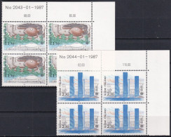 FINNLAND 1987 Mi-Nr. 1021/22 ** MNH Eckrand-Viererblocks - Neufs