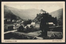 AK Creuzberg A.d. Ahr, Ortsansicht Mit Burg  - Autres & Non Classés