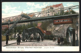 AK Barmen, Schwebebahn An Der Haspeler Brücke, Strassenbahn  - Autres & Non Classés