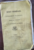 RARE ANNUAIRE De Gendarmerie Pour L'année 1842, Complet, Couverture Défraichie. - Other & Unclassified