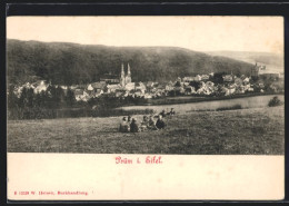 AK Prüm /Eifel, Ortspanorama Mit Fluss  - Prüm