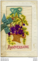 CARTE BRODEE ANNIVERSAIRE  OUVRANTE - Brodées