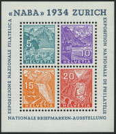 SCHWEIZ BUNDESPOST Bl. 1 **, 1934, Block NABA, Pracht, Mi. 800.- - Blocks & Sheetlets & Panes