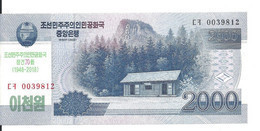 COREE DU NORD 2000 WON 2018 UNC P CS22 ( 70e Anniversaire) - Corée Du Nord