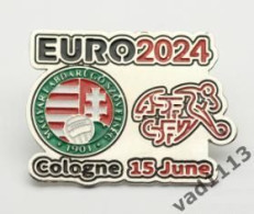 Metal Pin Badge Football Germany EURO 2024 Hungary - Switzerland - Fussball