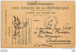 CORRESPONDANCE DES ARMEES DE LA REPUBLIQUE CARTE EN FRANCHISE - Covers & Documents