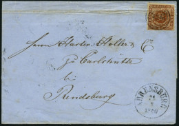 SCHLESWIG-HOLSTEIN DK 7 BRIEF, 136 (AHRENSBURG) Auf 4 S. Liniert, Brief Fein (starker Waagerechten Reg-bug Durch Die Mar - Schleswig-Holstein