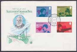 GB Great Britain 1976 Private FDC Alexander Graham Bell, Telephone, Communication, Car, Police, First Day Cover - Briefe U. Dokumente