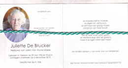 Juliette De Brucker-Van Wynendaele, Vlekkem 1934, Zonnegem 2019. Foto - Obituary Notices