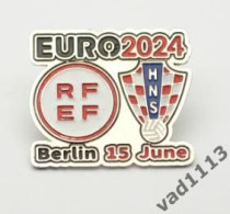 Metal Pin Badge Football Germany EURO 2024  Spain - Croatia - Fussball