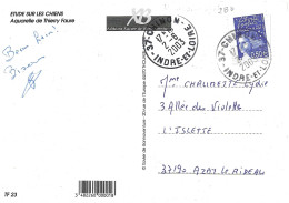 TIMBRE N° 3449 -  MARIANNE DE LUQUET -  TARIF 1 1 02 / 31 1 03 -    - SEUL SUR LETTRE  -  2003 -  - - Tarifs Postaux