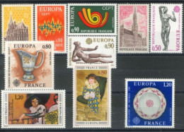 FRANCE - 1972/76, EUROPA STAMPS SERIES OF 5, COMPLETE SET OF 2 EACH, UMM(**). - Unused Stamps