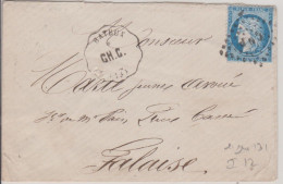 Calvados Convoyeur Station Bayeux (Cherbourg à Caen) Pour Falaise 6 Novembre 1872 - Poste Ferroviaire