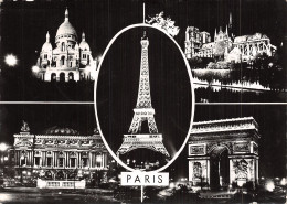 75 PARIS LA NUIT CACHET COURBEVOIE 1964 EXPO - Multi-vues, Vues Panoramiques