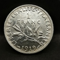 1 FRANC SEMEUSE ARGENT 1919 FRANCE / SILVER (Réf. 24605) - 1 Franc