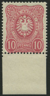 Dt. Reich 41a **, 1880, 10 Pf. Lebhaftkarmin, Postfrisch, Unterrandstück, Pracht, Gepr. Zenker, Mi. (120.-) - Unused Stamps