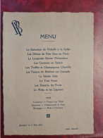 Menus 1933 BOURGOIN  HOTEL GALLET - Menus