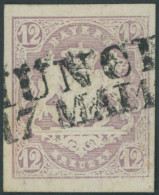 BAYERN 18 O, 1867, 12 Kr. Hellbraunviolett, Kabinett, Mi. 130.- - Used