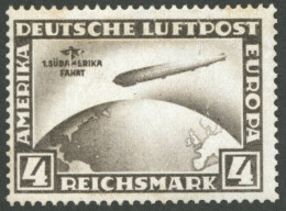 Dt. Reich 439X *, 1930, 4 RM Südamerikafahrt, Wz. Stehend, Falzrest, Pracht, Mi. 330.- - Neufs