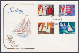 GB Great Britain 1975 Private FDC Sailing, Sail Boat, Sport, Sports, Sea, Water, First Day Cover - Covers & Documents