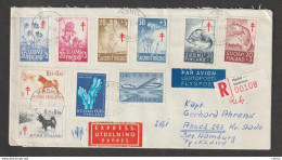 FINLAND:  1966  REGISTERED  MAIL  EXPRESS  WITH  8  ISSUES  -  TO  GERMANY - Covers & Documents