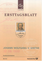 Germany Deutschland 1999-31 Johann Wolfgang Von Goethe, German Polymath And Writer, Canceled In Bonn - 1991-2000