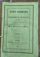 RARE ANNUAIRE De Gendarmerie Pour L'année 1836, Complet, Couverture Défraichie. - Other & Unclassified