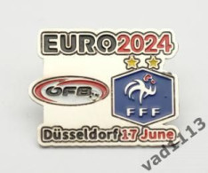 Metal Pin Badge Football Germany EURO 2024 Austria - France - Fussball