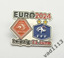 Metal Pin Badge Football Germany EURO 2024 Netherlands - France - Fussball
