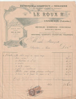 14-R. Le Roux ...Menuiserie & Charpente, Bois De Pays, Sapin Du Nord, Meubles, Sommiers...Cambremer..(Calvados)....1927 - Old Professions