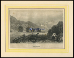 ENGENSTEIN, Gesamtansicht, Stahlstich Von B.I. Um 1840 - Estampes & Gravures