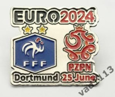 Metal Pin Badge Football Germany EURO 2024 France - Poland - Fussball