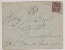 Paris 71 Victor Hugo N°91 Sur Lettre Pour Les Etats-unis 13 Mars 1894 - 1877-1920: Période Semi Moderne