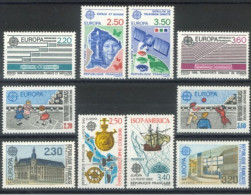 FRANCE - 1988/92, EUROPA STAMPS SERIES OF 5, COMPLETE SET OF 2 EACH, UMM(**). - Neufs