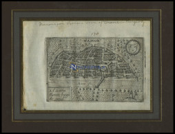 MACON, Gesamtansicht Aus Der Vogelschau, Kupferstich Von Valegio Aus Laser De Varea, 1713 - Lithographies