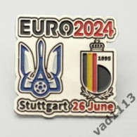 Metal Pin Badge Football Germany EURO 2024 Ukraine - Belgium - Fussball